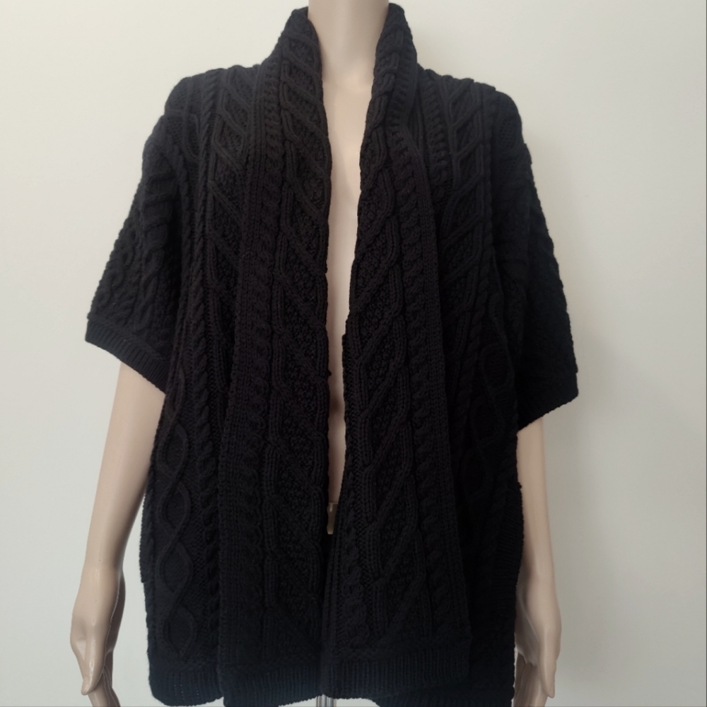 Aran Crafts Open Front Merino Wool Sweater